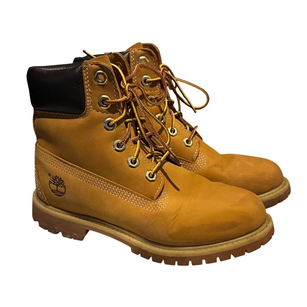 Timberland 6 Inch Premium Waterproof Boots Wheat Nubuck Leather 12909 Wmn Sz 6